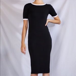 Black & White Midi T-shirt Dress